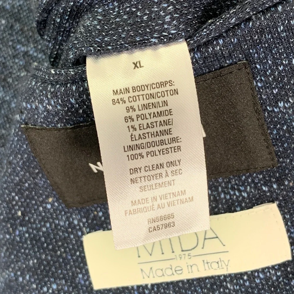 Performance Linen Blazer Sport Coat Men XL Nordstrom Unstructered Mida Italy